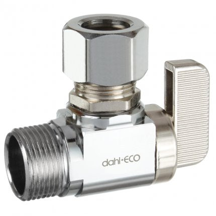 Dahl 611-33LNS-32 Lead-Free Brass 5/8" OD Compression Less Nut & Sleeve X 1/2" OD Compression Mini-Ball Valve | Plumbers Center