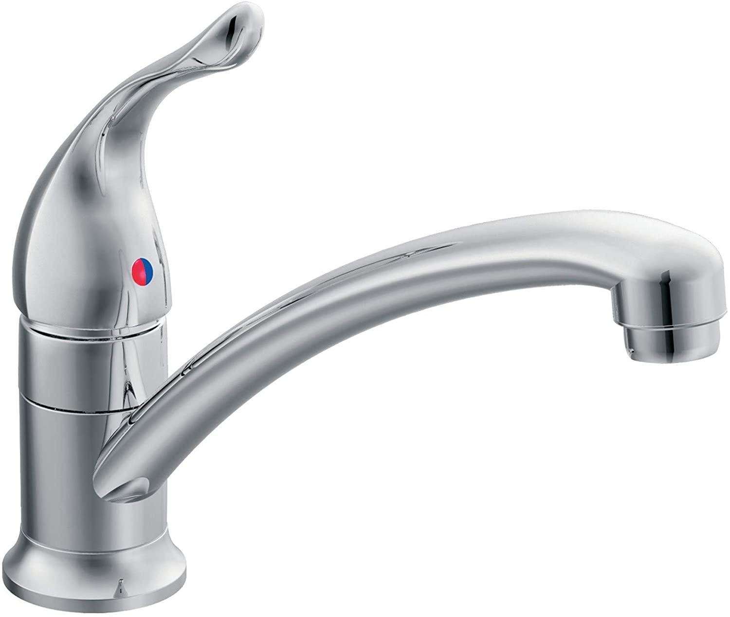 Moen 7423 Chateau Deck Mounted 1-Handle Kitchen Faucet, ADA Compliant, Polished Chrome 