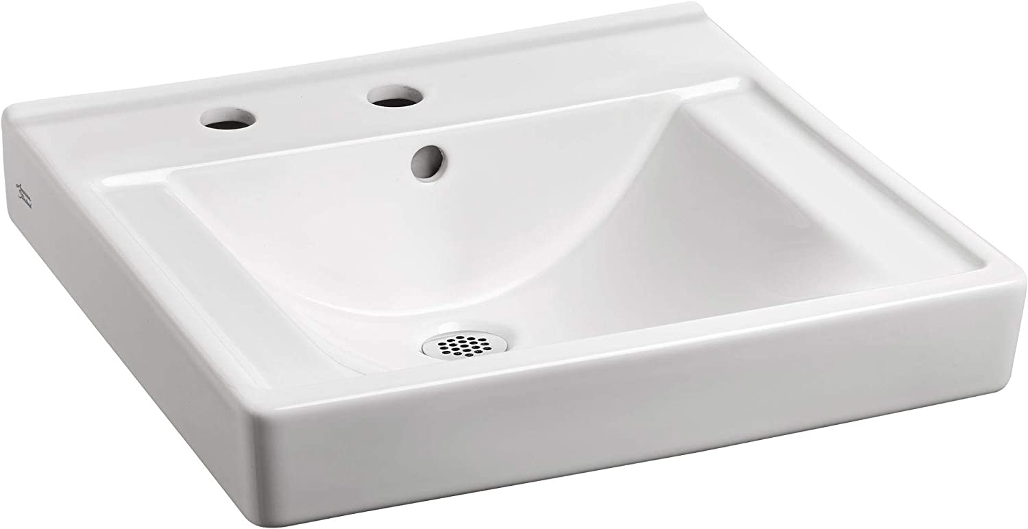 American Standard 9024021EC.020 Decorum Wall-Hung Bathroom Sink, EverClean With Center Hole Only and Extra Left-Hand Hole, ADA Compliant, White | Plumbers Center