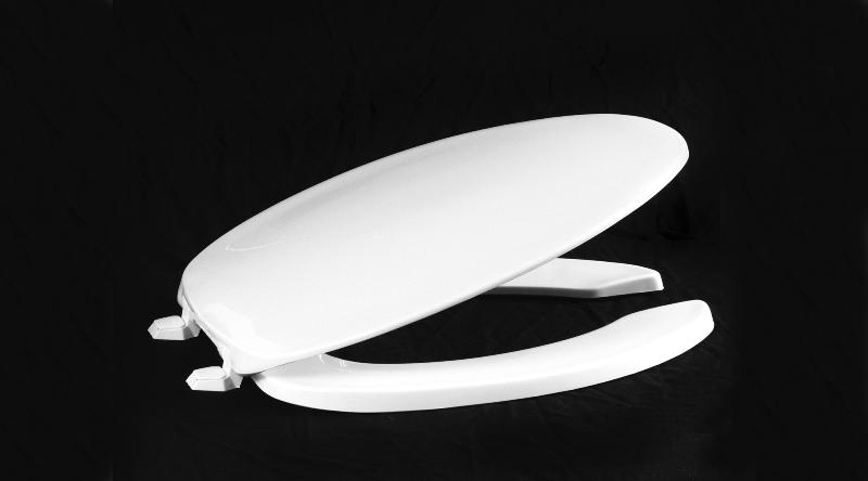 Centoco 620-001 Commercial Standard Plastic Elongated Open Front Toilet Seat in White | Plumbers Center