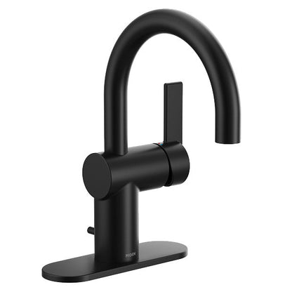 Moen 6221BL Cia Single-Handle High Arc Bathroom Faucet in Matte Black 