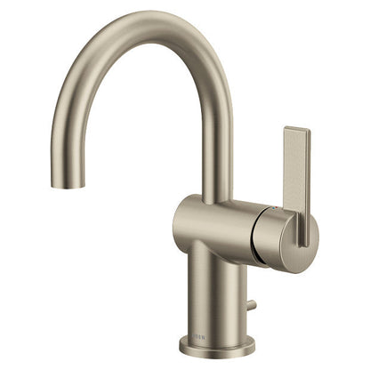 Moen 6221BN Cia 1-Handle High Arc Bathroom Faucet with Single Hole in Brushed Nickel 