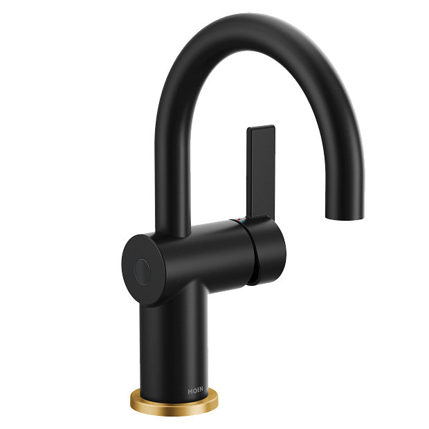 Moen 6221EWBL - CIA Single-Handle Touchless Bathroom Faucet with MotionSense Wave, Matte Black 