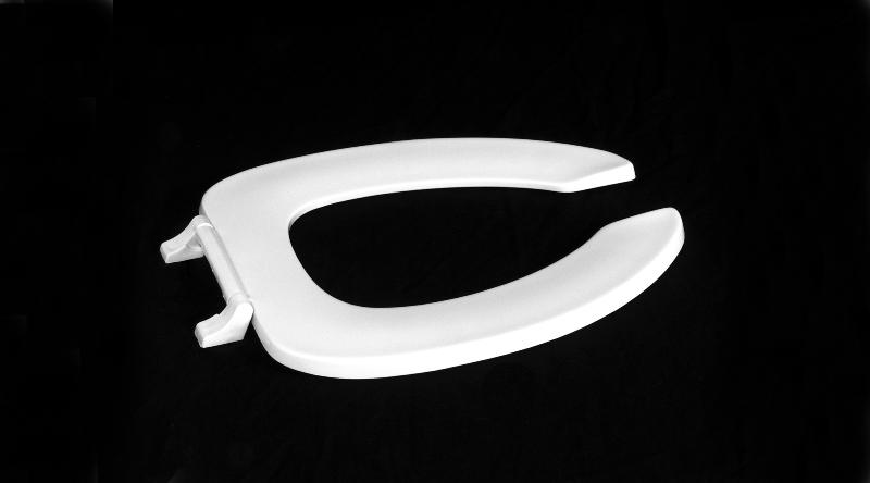 Centoco 630-001 Elongated Open Front Toilet Seat for Standard Commercial in White | Plumbers Center