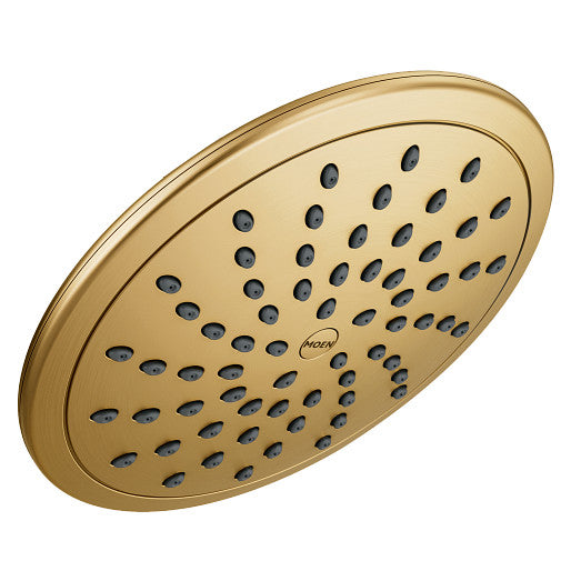 Moen 6345BG Eco-Performance 1-Spray 8-inch Single Wall Mount Low Flow Fixed Rain Shower Head in Brushed Gold 