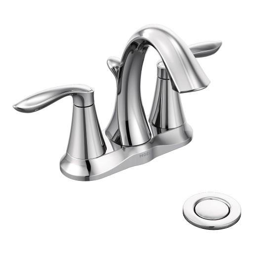 Moen 6410 Eva 2-Handle Centerset Bathroom Faucet in Chrome 