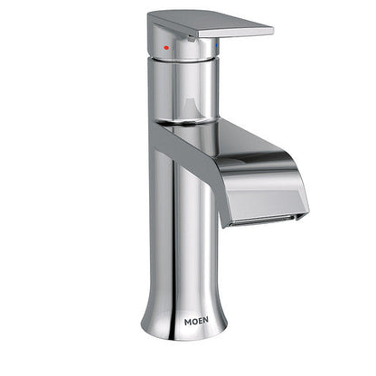 Moen 6702 - Genta LX 1-Handle High Arc Bathroom Faucet with Deck Plate and Metal Pop-up Drain Assembly 