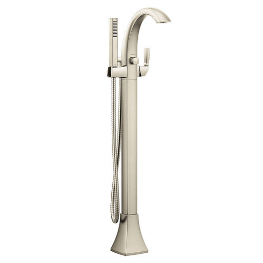 Moen 695BN Voss Free-Standing One-Handle Tub Filler with Handheld Shower, Brushed Nickel 