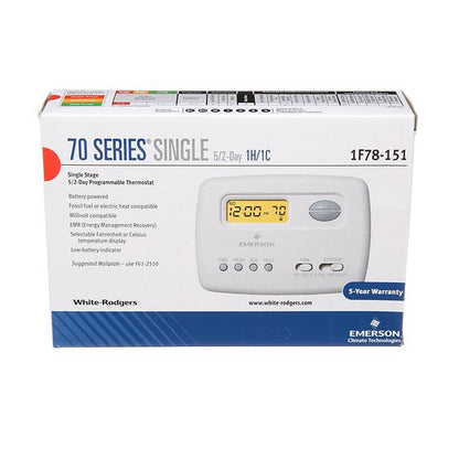 Emerson White-Rodgers 1F78-144 Non-Programmable 70 Series Digital Thermostat, 1 Heat/1 Cool