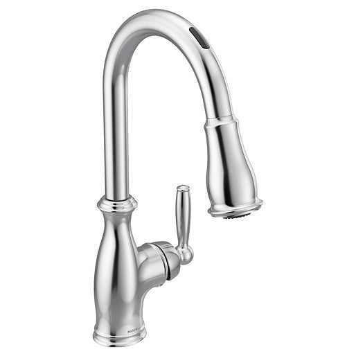 Moen 7185EVC Brantford U by Moen Smart Pulldown High Arc Kitchen Faucet with Voice Control and MotionSense in Chrome 