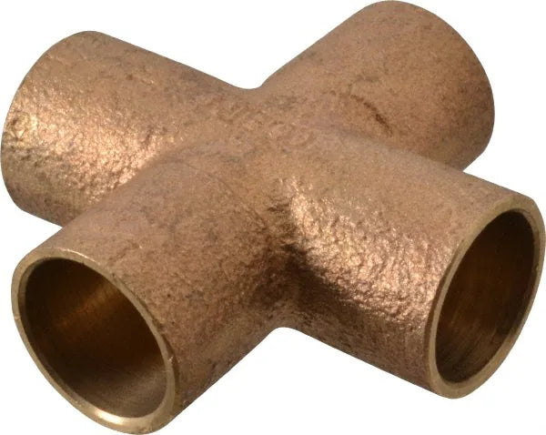 1/2" CAST COPPER CROSS - 1/2″ Cast Copper Pressure Pipe Cross Fitting | Faucet Center