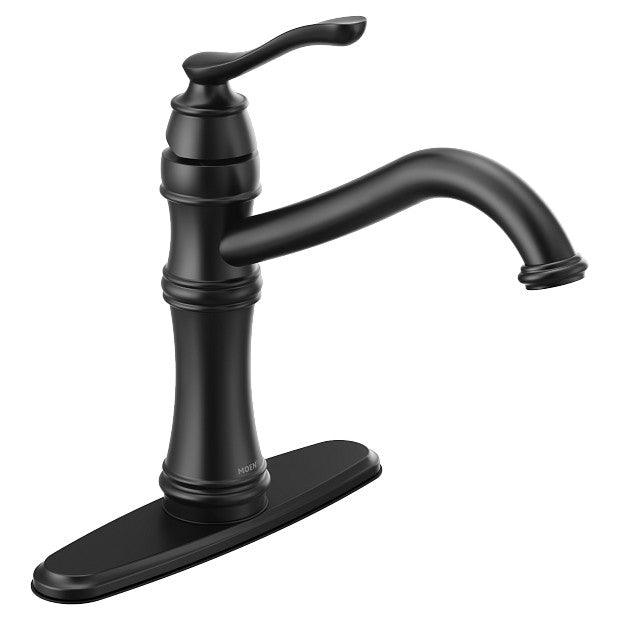 Moen 7240BL Belfield 1-Handle High Arc Kitchen Faucet in Matte Black 