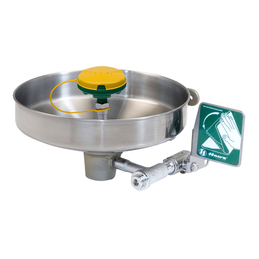 Haws 7360B-7460B, Stainless Bowl, Eye/Face Wash with AXION MSR Eye/Face Wash Head | Plumbers Center