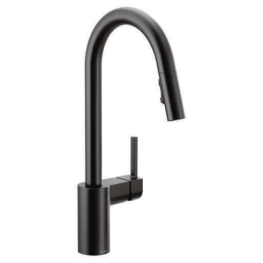 Moen 7565BL Align 1-Handle High Arc Pulldown Kitchen Faucet with Sprayer in Matte Black 