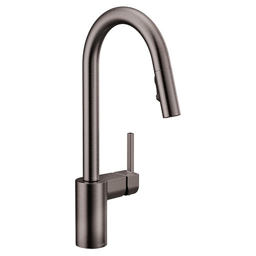 Moen 7565BLS Align 1-Handle High Arc Kitchen Faucet with Pulldown Sprayer in Black Stainless finish 