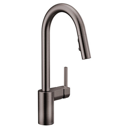 Moen 7565BLS Align 1-Handle High Arc Kitchen Faucet with Pulldown Sprayer in Black Stainless finish 