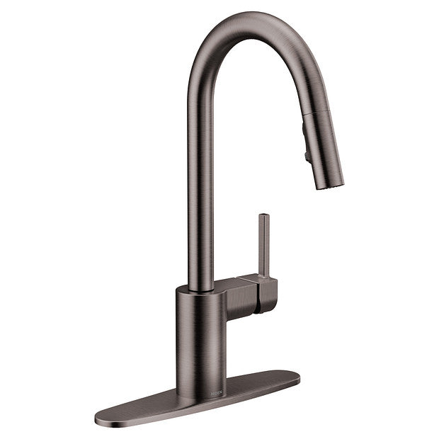 Moen 7565BLS Align 1-Handle High Arc Kitchen Faucet with Pulldown Sprayer in Black Stainless finish 