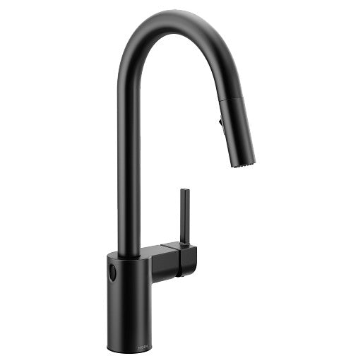 Moen 7565EWBL Align Motionsense Wave Sensor Touchless One-Handle High Arc Modern Pulldown Kitchen Faucet with Reflex in Matte Black 