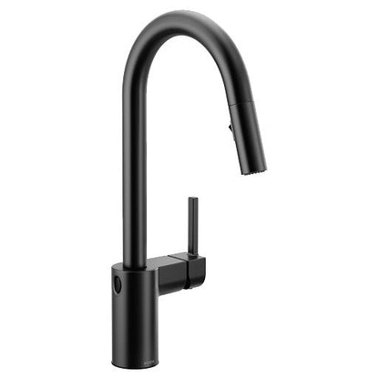 Moen 7565EWBL Align Motionsense Wave Sensor Touchless One-Handle High Arc Modern Pulldown Kitchen Faucet with Reflex in Matte Black 