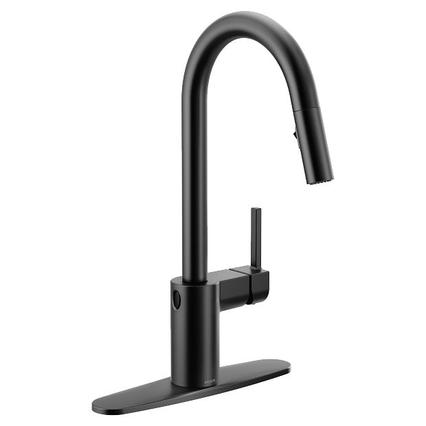 Moen 7565EWBL Align Motionsense Wave Sensor Touchless One-Handle High Arc Modern Pulldown Kitchen Faucet with Reflex in Matte Black 