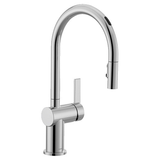 Moen 7622EVC Cia Smart Voice Activated Kitchen Faucet with 1-Handle, Boosted Powerful Cleaning Rinse, Pull-Down Sprayer, Chrome 