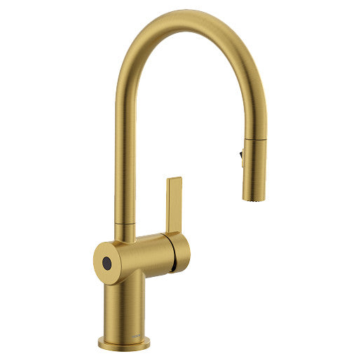 Moen 7622EWBG Cia MotionSense Wave 1-Handle High Arc Kitchen Brushed with Pull-Down Sprayer Brushed Gold 