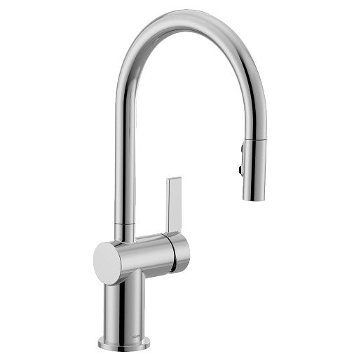 Moen 7622 Cia Single-Handle High Arc Kitchen Faucet with Pull-Down Power Boost Sprayer, Chrome 