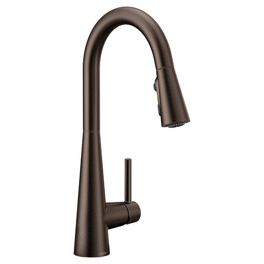 Moen 7864ORB Sleek 1-Handle Kitchen Faucet with Boosted Rinse Pulldown Sprayer in Oil Rubbed Bronze 