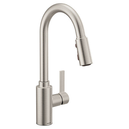 Moen 7882SRS Genta LX 1-Handle High Arc Kitchen Faucet with Power Boosted Pulldown Sprayer for Powerful Rinse in Spot Resist Stainless 