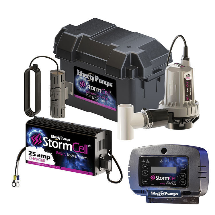 Liberty Pumps 442-25A-EYE - StormCell Dual Battery Backup High-Output Sump Pump System with NightEye Wireless Alarm, 12VDC, 25 Amps | Plumbers Center