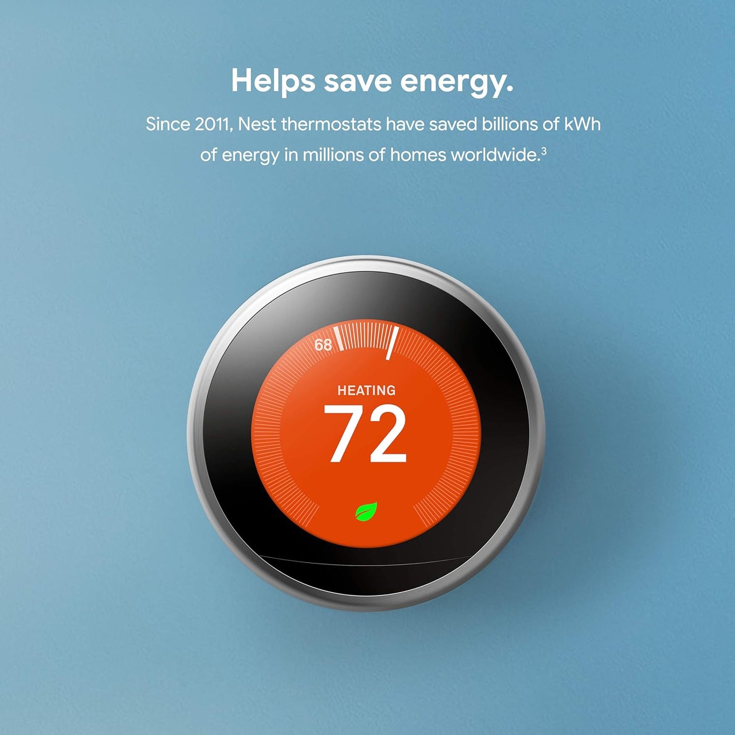 Google Nest NEST3017CA Programmable Smart Learning Digital Thermostat, 3rd Generation, White