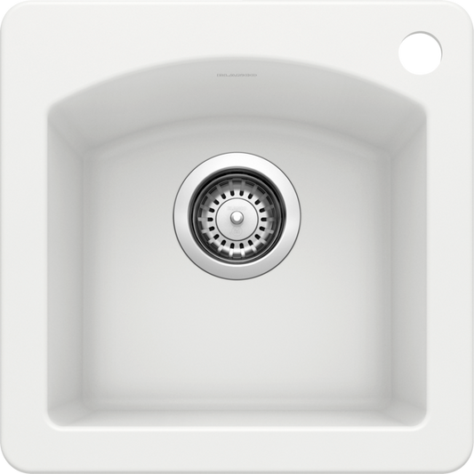 Blanco 400032 DIAMOND Mini Single Bowl Drop-In Silgranit Kitchen Sink - White | Plumbers Center