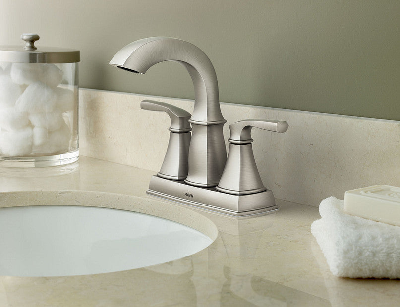 Moen WS84411MSRN Hensley 2-Handle High Arc Bathroom Faucet in Spot Resist Brushed Nickel 