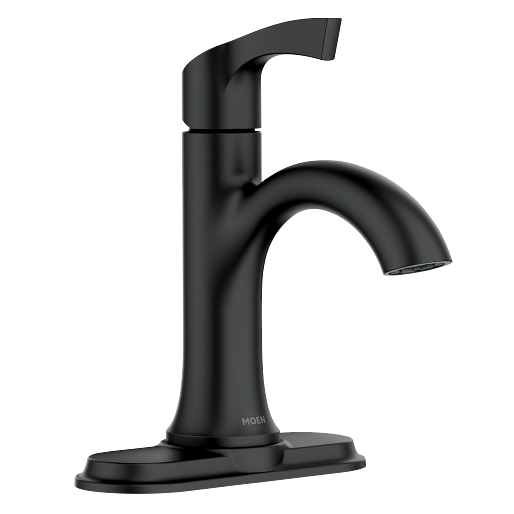 Moen 84466BL Korek Centerset Single-Handle, 1-Hole Mount Bathroom Faucet in Matte Black 