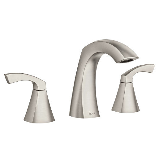 Moen 84504SRN Lindor 2-Handle High Arc Widespread Bathroom Faucet in Spot Resist Brushed Nickel  | Plumbers Center