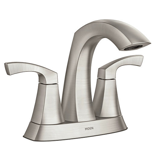 Moen 84506SRN Lindor 4" Centerset 2-Handle High Arc Bathroom Faucet - Spot Resist Brushed Nickel 