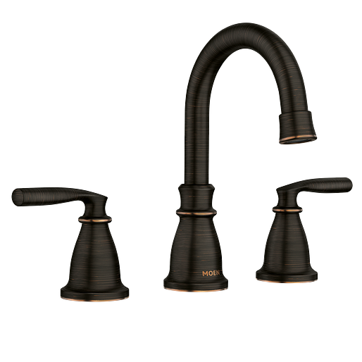 Moen 84539BRB Hilliard Two-Handle WideSpread High Arc Bathroom Faucet in Mediterranean Bronze 