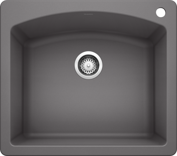 Blanco 401408 DIAMOND 1 Single Bowl Drop-In Silgranit Kitchen Sink - Cinder | Plumbers Center