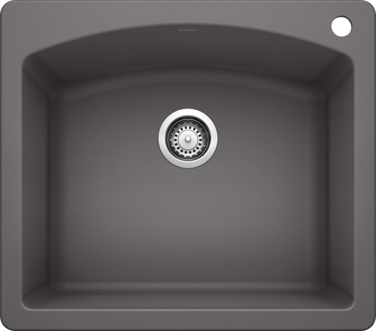 Blanco 401408 DIAMOND 1 Single Bowl Drop-In Silgranit Kitchen Sink - Cinder | Plumbers Center