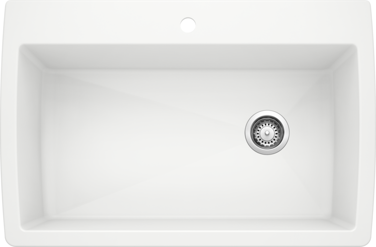 Blanco 400068 DIAMOND Super Drop-In Single Bowl Silgranit Kitchen Sink - White | Plumbers Center