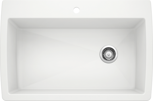 Blanco 400068 DIAMOND Super Drop-In Single Bowl Silgranit Kitchen Sink - White | Plumbers Center