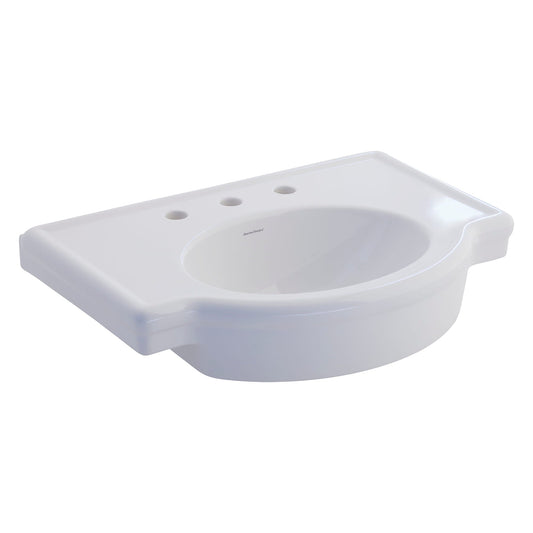 American Standard 0282008.020 Retrospect® 8-Inch Widespread Pedestal Sink Top Only, White | Plumbers Center