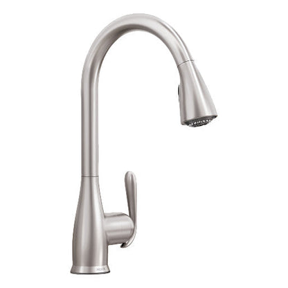 Moen 87879SRS Haysfield Single-Handle High Arc Kitchen Faucet with Pulldown Sprayer - Spot Resist Stainless 