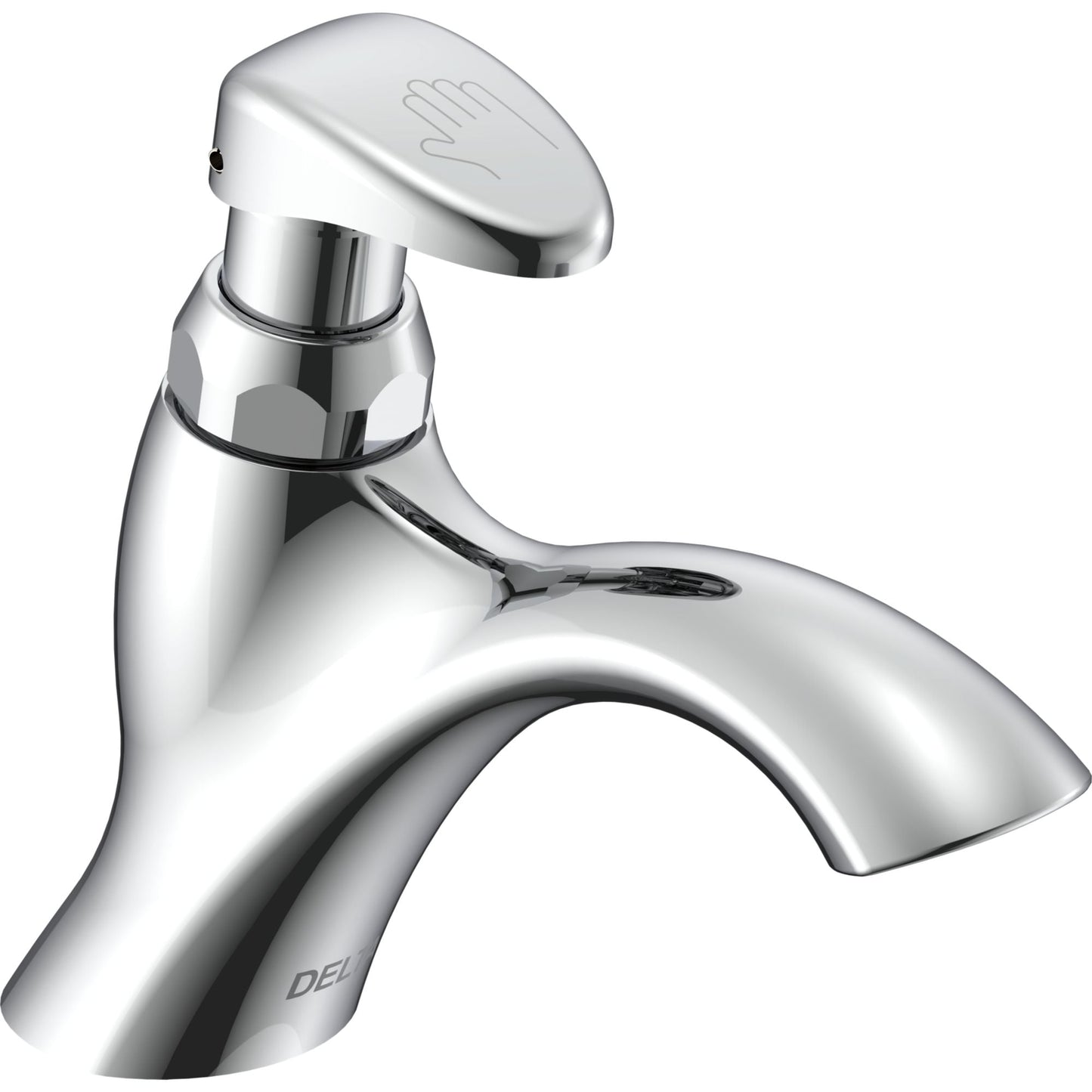 Delta 87T105 Commercial Single Hole Metering Slow-Close Bathroom Faucet in Chrome | Plumbers Center