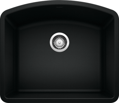 Blanco 402617 DIAMOND U 1 Undermount Single Bowl Silgranit Kitchen Sink - Coal Black | Plumbers Center