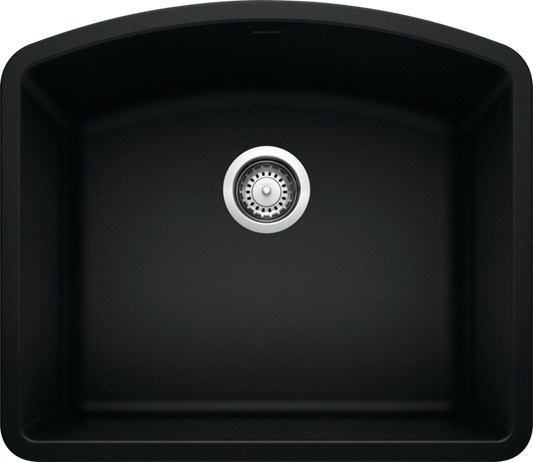 Blanco 402617 DIAMOND U 1 Undermount Single Bowl Silgranit Kitchen Sink - Coal Black | Plumbers Center