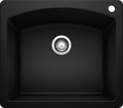 Blanco 402616 DIAMOND 1 Single Bowl Drop-In Silgranit Kitchen Sink - Coal Black | Plumbers Center