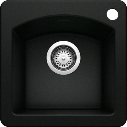 Blanco 402624 DIAMOND Mini Single Bowl Drop-In Silgranit Kitchen Sink - Coal Black | Plumbers Center