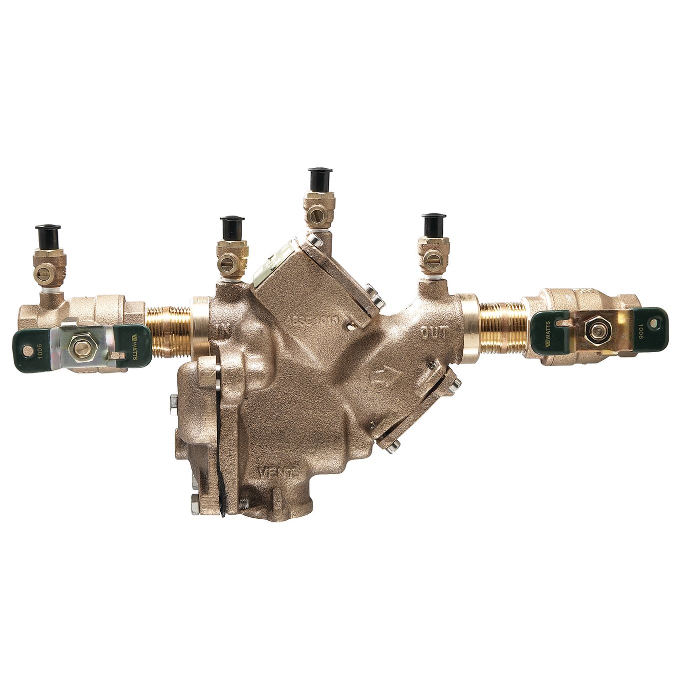 Watts 0792031 LF909-QT-HW 3/4" Lead Free Silicon Bronze Reduced Pressure Zone Backflow Preventer Assembly with Quarter Turn Shutoff and Stainless Steel Check Module 