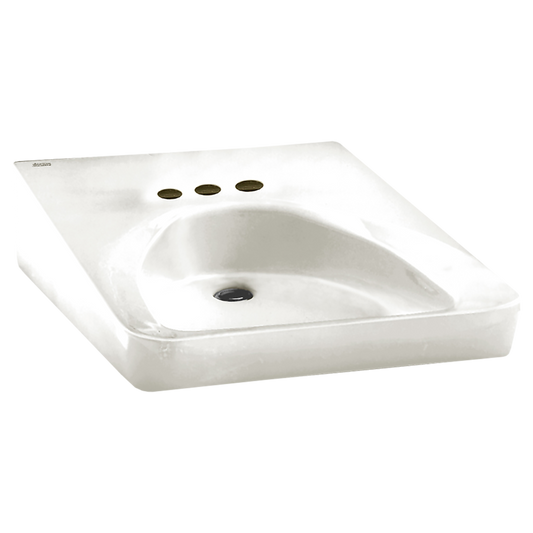 American Standard 9141011.020 Wheelchair Accessible Wall Mounted Bathroom Sink, 4" Center, White | Plumbers Center